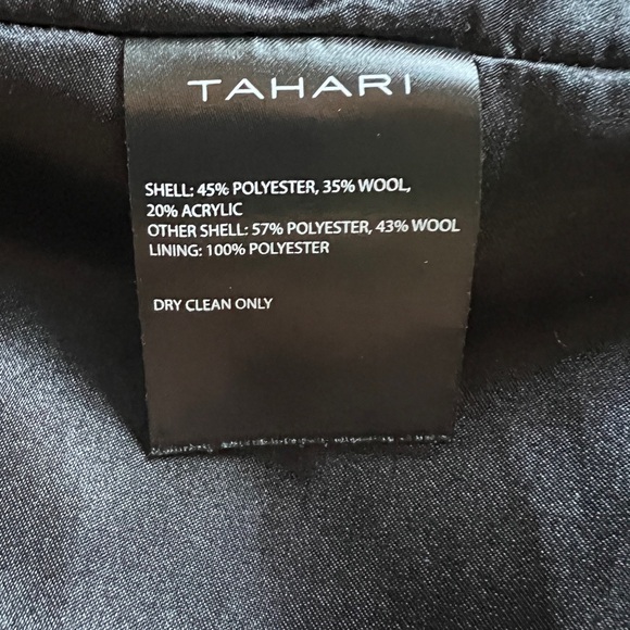 TAHARI Women’s Lurex Plaid Coat size XL Black with Metallic Threads - Picture 4 of 8